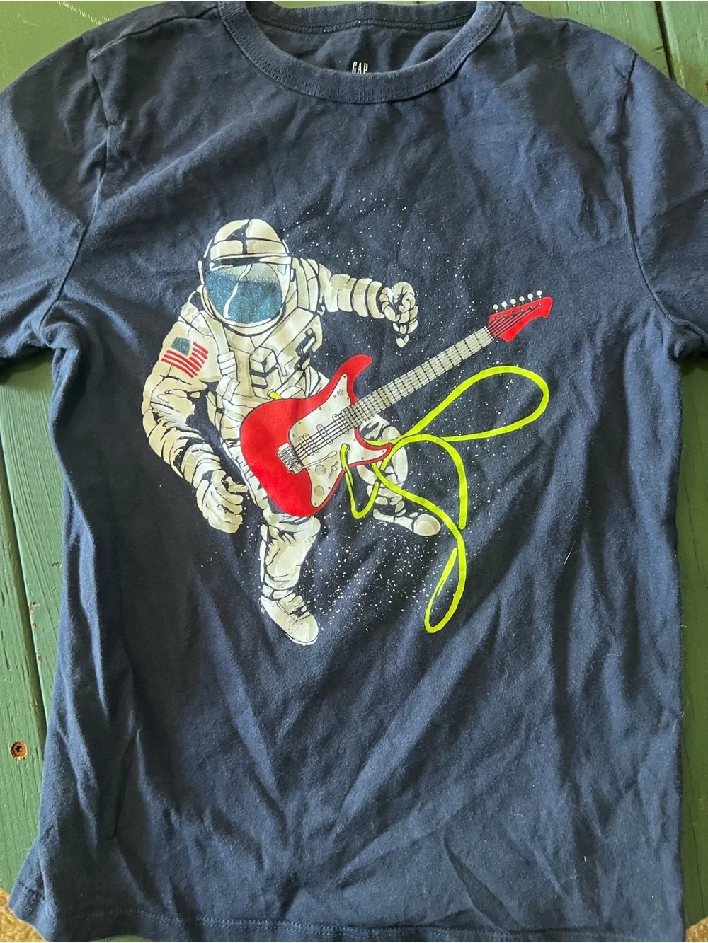 GAP Navy Tee with Astronaut Playing Red Guitar